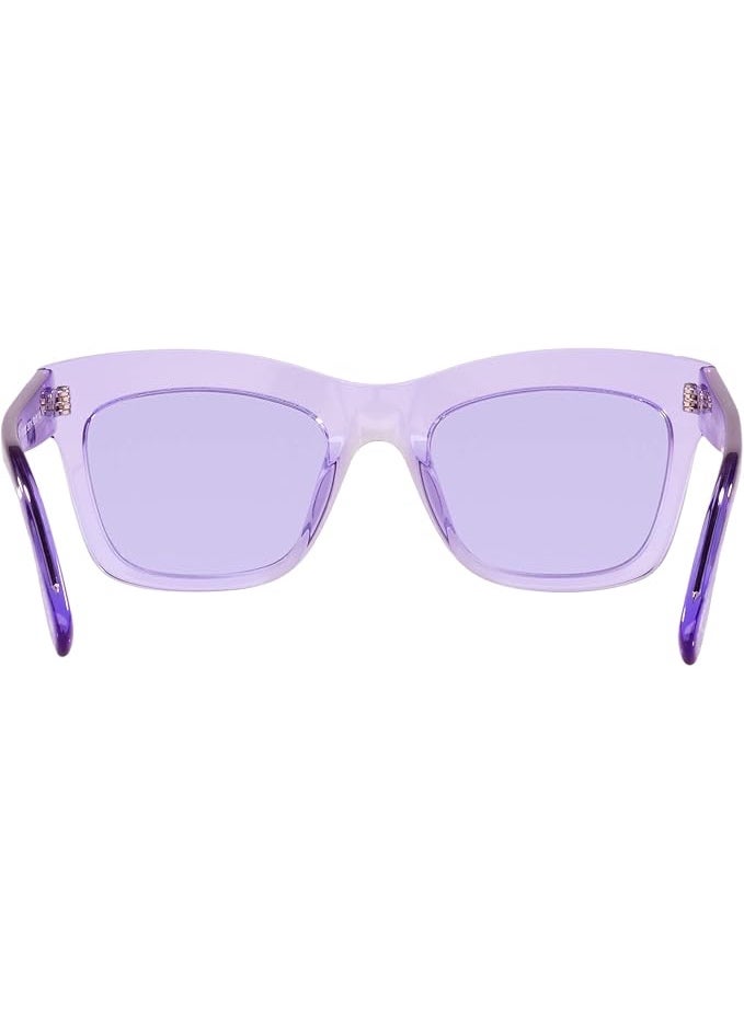 فوغ نظارات شمسية فوغ للنساء مربعة الشكل بلون بنفسجي شفاف - موديل VO5392S MBB x Vogue - مقاس 50 - Image 3